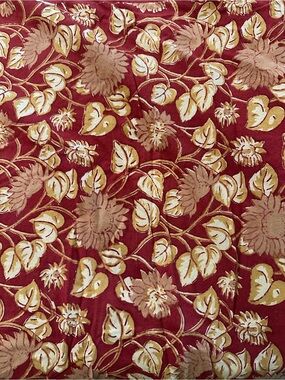 Rust Floral  Table Linen with Gold Accents
